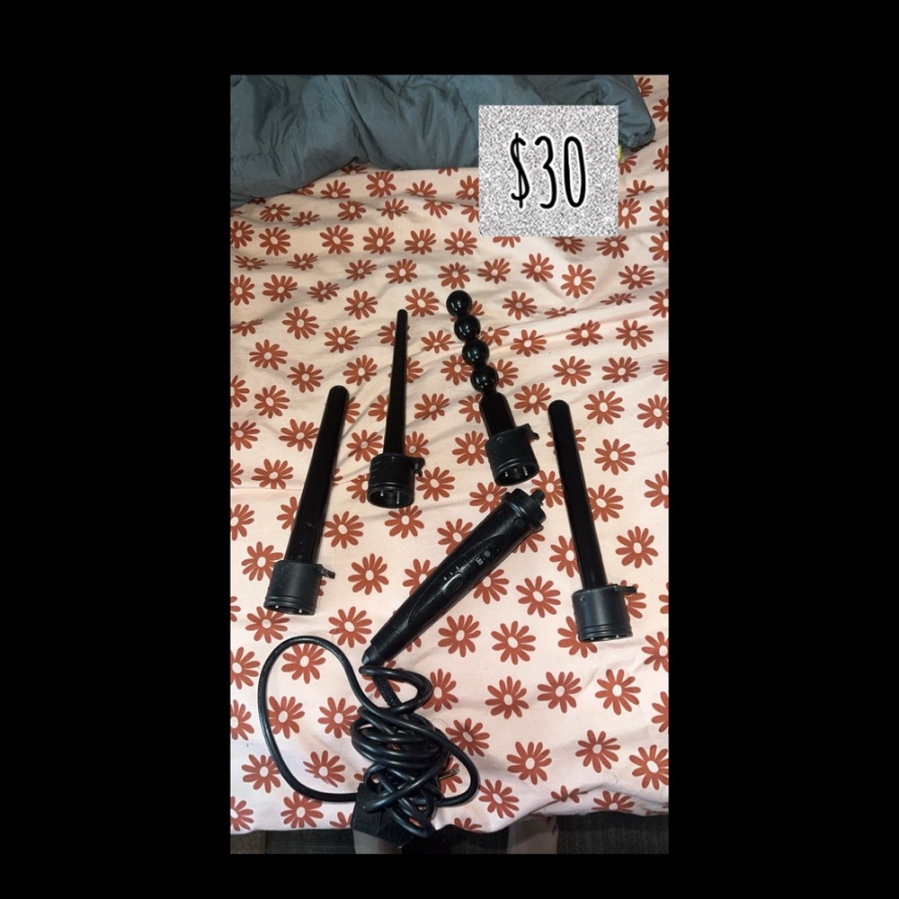 Black Curling Wand Set with Attachments